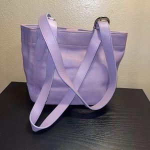 Preloved Vintage COACH purple /lilac leather tote bag. Silver tone Hardware